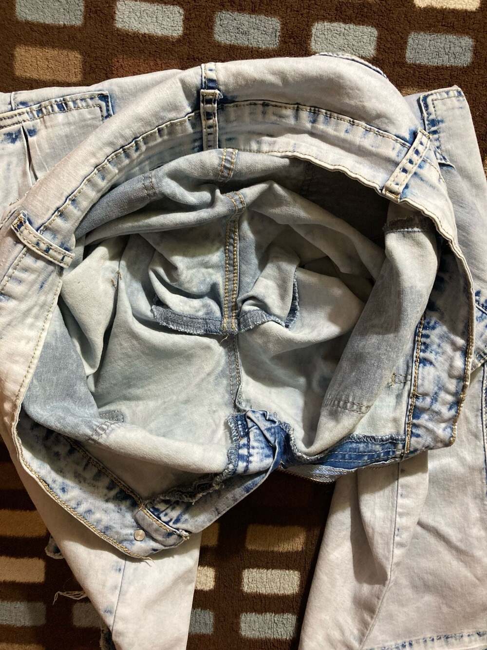 V.I.P. Jeans High Waisted Acid Wash Multi-Pocket Cargo Wide Leg Jeans - Picture 8 of 13